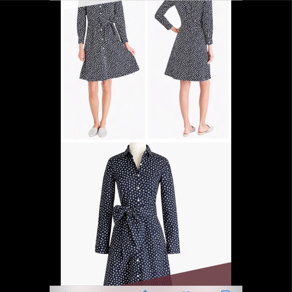 J.Crew Poplin Tie Waist Dress